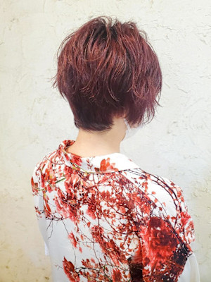 【Flor】*ガーリーショート+ダスティピンク*