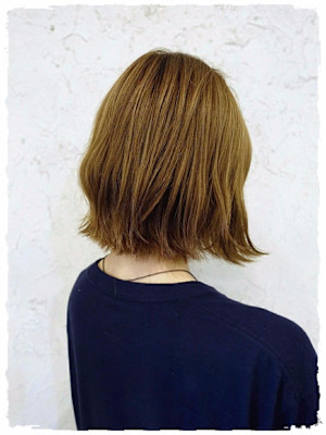 【Flor】*ハニーベージュ×切りっぱなしBOB*