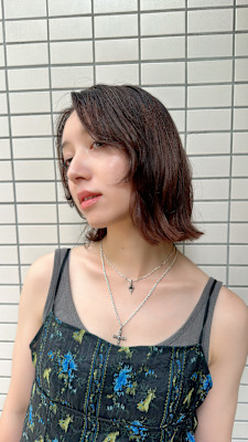 くびれボブカット/ナチュラルベージュカラー/くすみベージュ