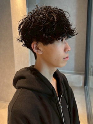 マッシュショート ツイストパーマ 束感 メンズショートパーマ