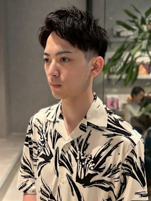 アップバング ビジネス 30代40代 ツーブロック ショート