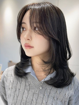 髪質改善＊黒髪ミディくびれヘア＊美髪【Zina熊本】