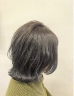 ハイライト|切りっぱなしボブ|グレージュ【花巻|北上】