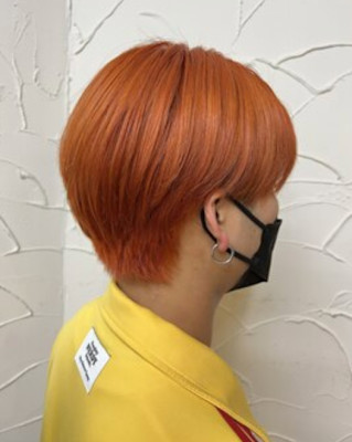 オレンジカラー|ハイトーンカラー|ナチュラルマッシュ【花巻】