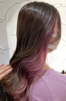 ピンクラベンダー|インナーカラー|韓国【花巻|北上】