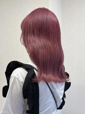 ブリーチ1~2回で出来るピンクカラー♪