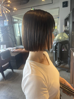 ボブ/ミニボブ/オリーブベージュ/髪質改善カラー