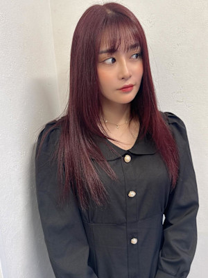 ブリーチなし高発色ボルトルビーカラー　ピンクレッド