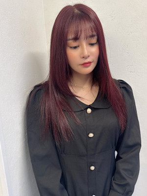 ブリーチなし高発色ボルトルビーカラー　ピンクレッド