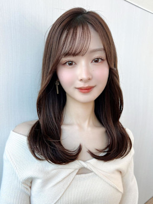 30代40代に人気後れ毛がかわいいくびれヘアシャギーレイヤー