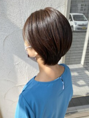 丸みショート×柔らかベージュ【盛岡|向中野|シェノン】