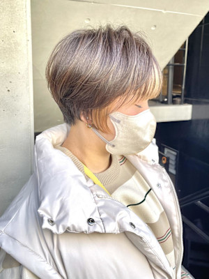 ショートボブ/インナーカラー/大人ショートボブ