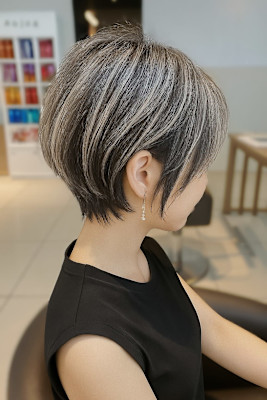 小田急相模原で出来る白髪ぼかしハイライトショート