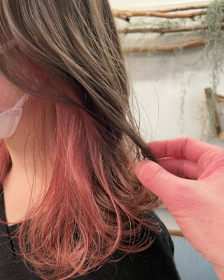 コーラルピンク/インナーカラー/ベイビーピンク