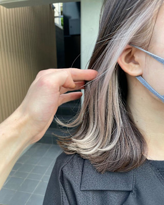 ホワイトミルクティー/インナーカラー/ミルクティーベージュ