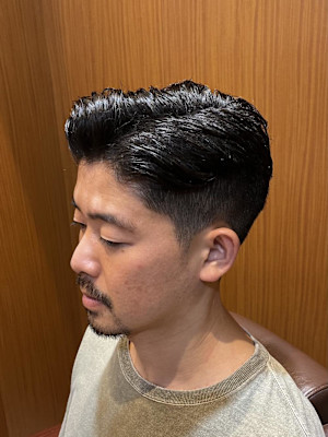 銀座　理容室　七三スタイル　メンズショート