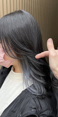 イヤリングカラー/シルバーアッシュ/ブルーブラック