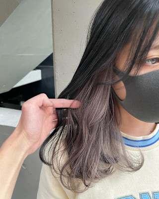 ラベンダーグレー×イヤリングカラー