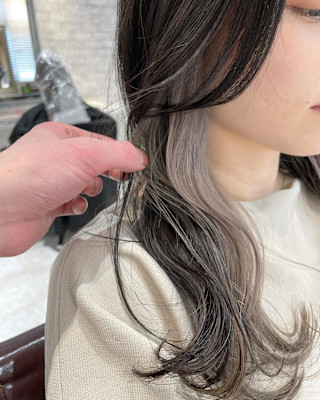 インナーカラー/パールベージュ/グレージュカラー