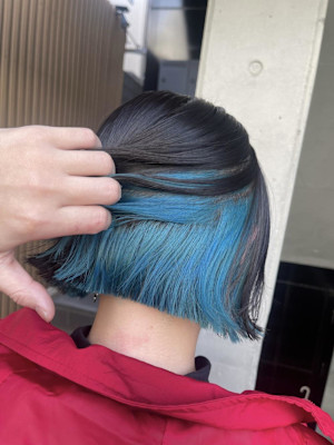 インナーカラー/ライトブルー/水色/ボブインナー