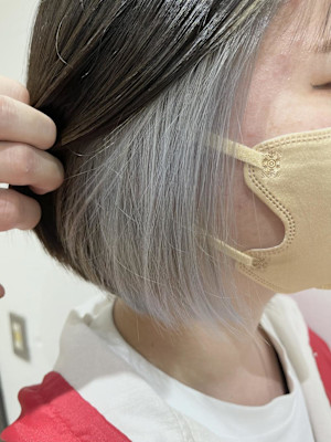 インナーカラー/イヤリングカラー/アッシュグレー/グレー