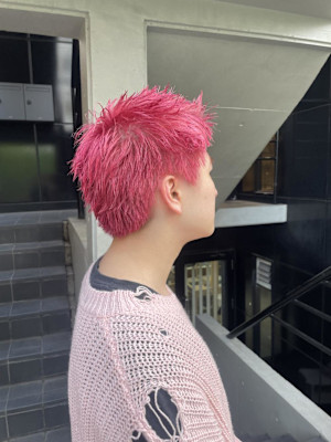 スパイキーショート/ビビットピンク/メンズショート