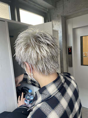 メンズショート/ホワイトカラー/ホワイトシルバー