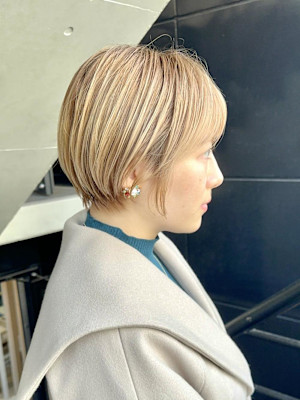 ショートボブ/大人ショートボブ/ハイトーンショート