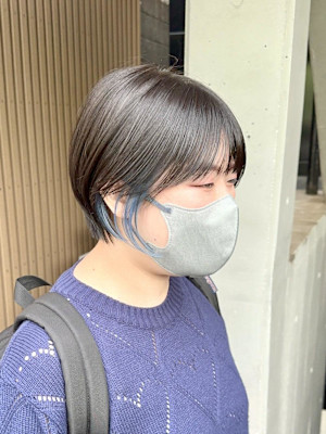 ショートボブ/マッシュショート/インナーカラー