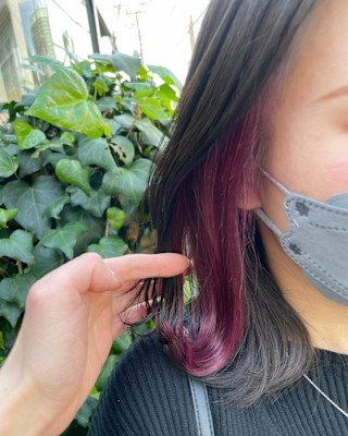 ピンクパープル×パープルカラー　インナーカラー