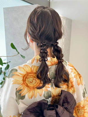 （hinari）浴衣ヘアセット/編みおろし