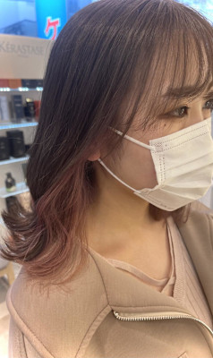 インナーカラー・ピンクベージュ