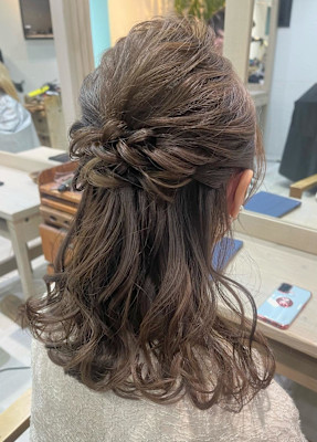 ハーフアップ/結婚式ヘア/イベントヘア/ゆるふわヘア