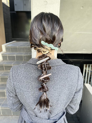 結婚式ヘア/編みおろし/お呼ばれ/お出かけヘア