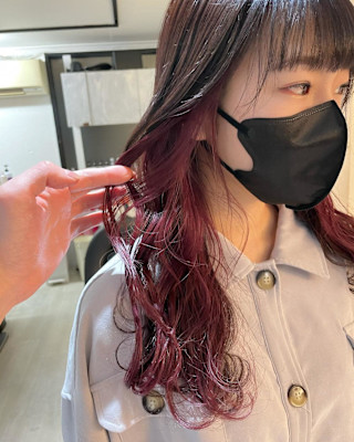 ワインレッド/インナーカラー/ボルドーカラー