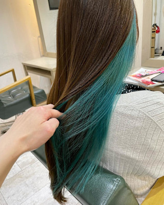 インナーカラー×ターコイズブルー