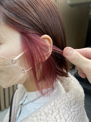 イヤリングカラー/ピンク/ピンクブラウン