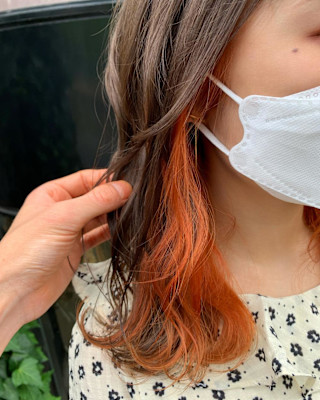 大人気！オレンジ　イヤリングカラー