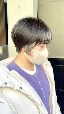 ショートボブ/前下がりショート/大人ショート/インナーカラー