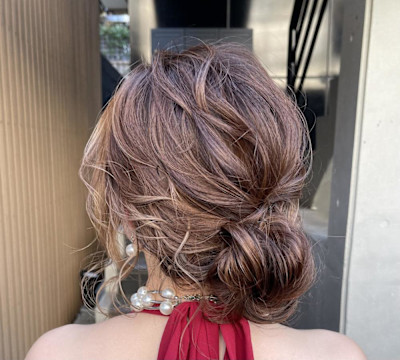 パーティーヘア/お呼ばれヘア/ルーズシニヨンヘア
