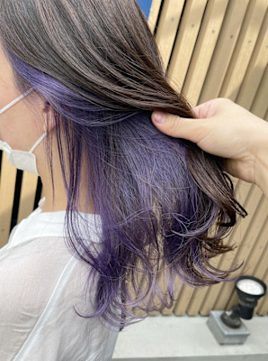 インナーカラー/イヤリングカラー/ラベンダーカラー