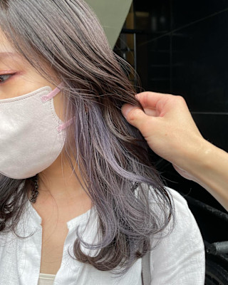 インナーカラー/ラベンダーシルバー/イヤリングカラー