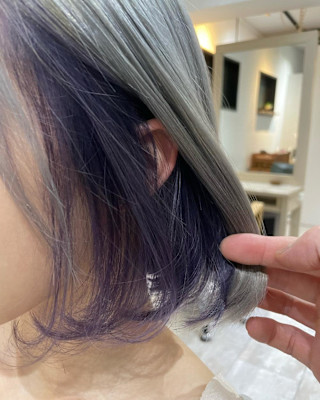 シルバー　ラベンダー　インナーカラー