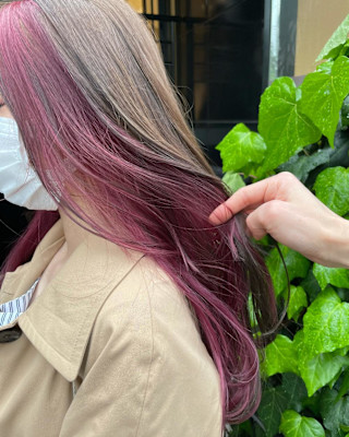 ピンクラベンダー×インナーカラー/インナーカラー