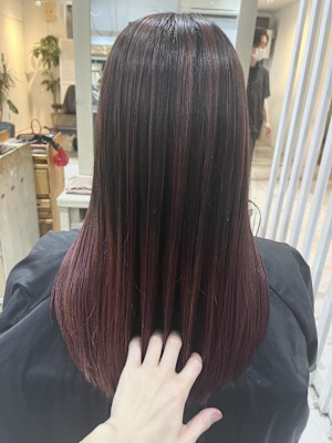 外国人風バレイヤージュピンク