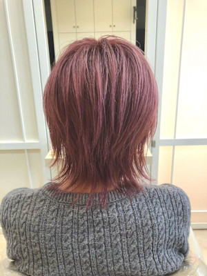 ウルフカット・ピンク