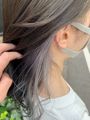 インナーカラー　グレージュ×アッシュグレー