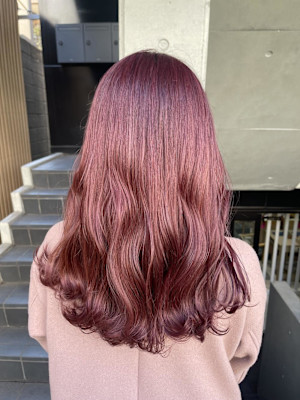 ラベンダーピンク/コーラル系/ブリーチありカラー