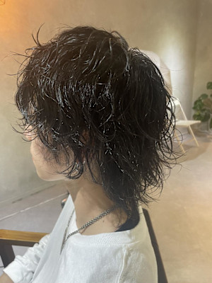 メンズウルフ/波巻きパーマ/ツイストスパイラル