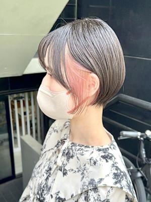 マニッシュショート/ピンクベージュ/ショートボブ